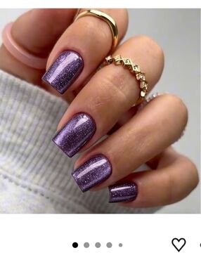 Glittery Purple Short Press-On Nails Square